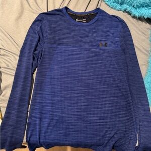 Under Armour Men's Textured Blue Long Sleeve Tee